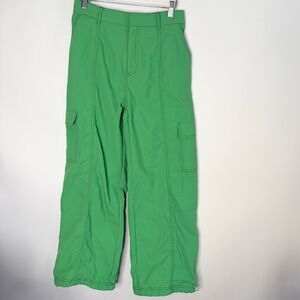 Love Tree Cargo Pants Oversized Baggy Bright Green Parachute Pockets Women M